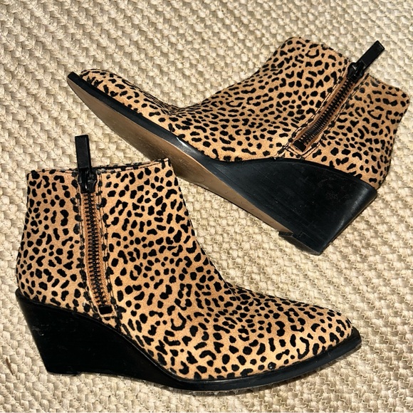 1State Shoes - Leopard Print Ankle Booties